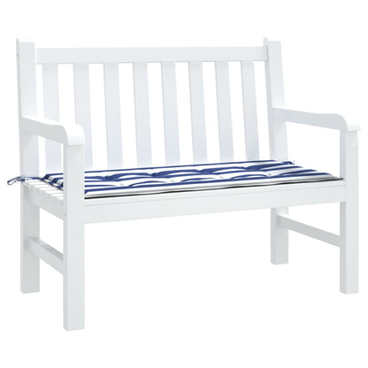 Tuinbankkussen gestreept 100x50x3 cm oxford stof wit en blauw 100 x 50 x 3 cm Blauw en wit