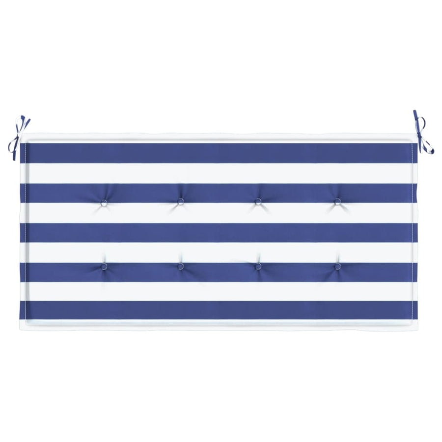 Tuinbankkussen gestreept 100x50x3 cm oxford stof wit en blauw 100 x 50 x 3 cm Blauw en wit
