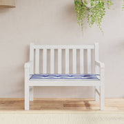 Garden bench cushion striped 100x50x4 cm oxford fabric white and blue