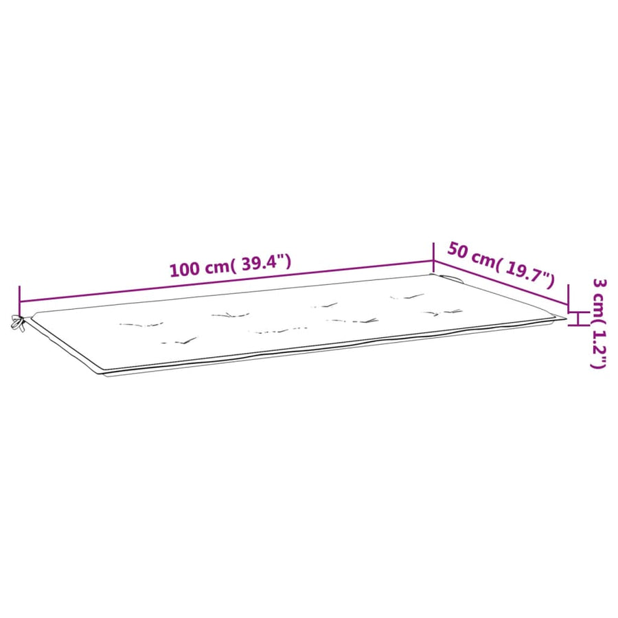 Tuinbankkussen 100x50x3 cm oxford stof bladpatroon