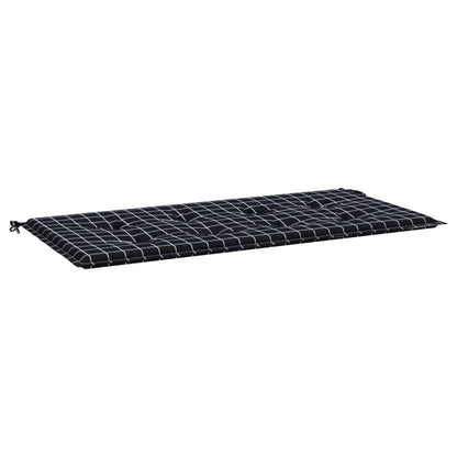 Tuinbankkussen ruitpatroon 120x50x3 cm oxford stof zwart 120 x 50 x 3 cm Zwart en wit