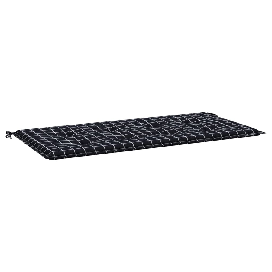 Tuinbankkussen ruitpatroon 120x50x3 cm oxford stof zwart 120 x 50 x 3 cm Zwart en wit