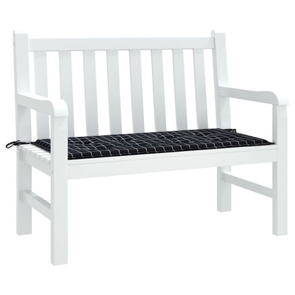 Tuinbankkussen ruitpatroon 120x50x3 cm oxford stof zwart 120 x 50 x 3 cm Zwart en wit