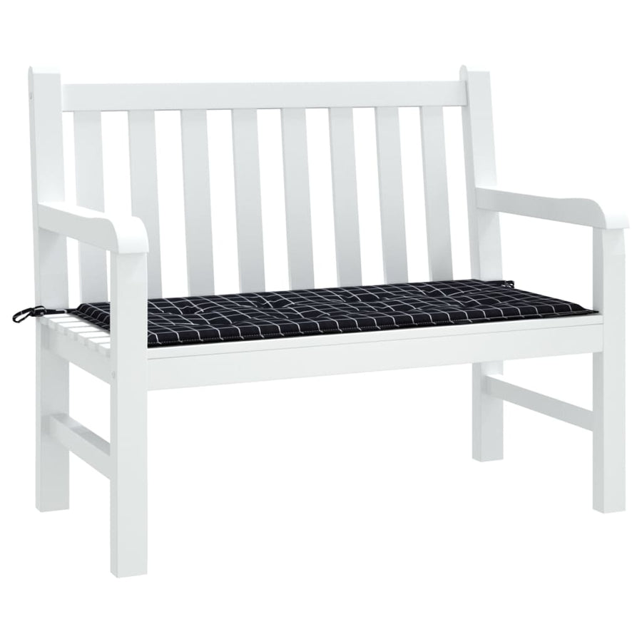 Tuinbankkussen ruitpatroon 120x50x3 cm oxford stof zwart 120 x 50 x 3 cm Zwart en wit