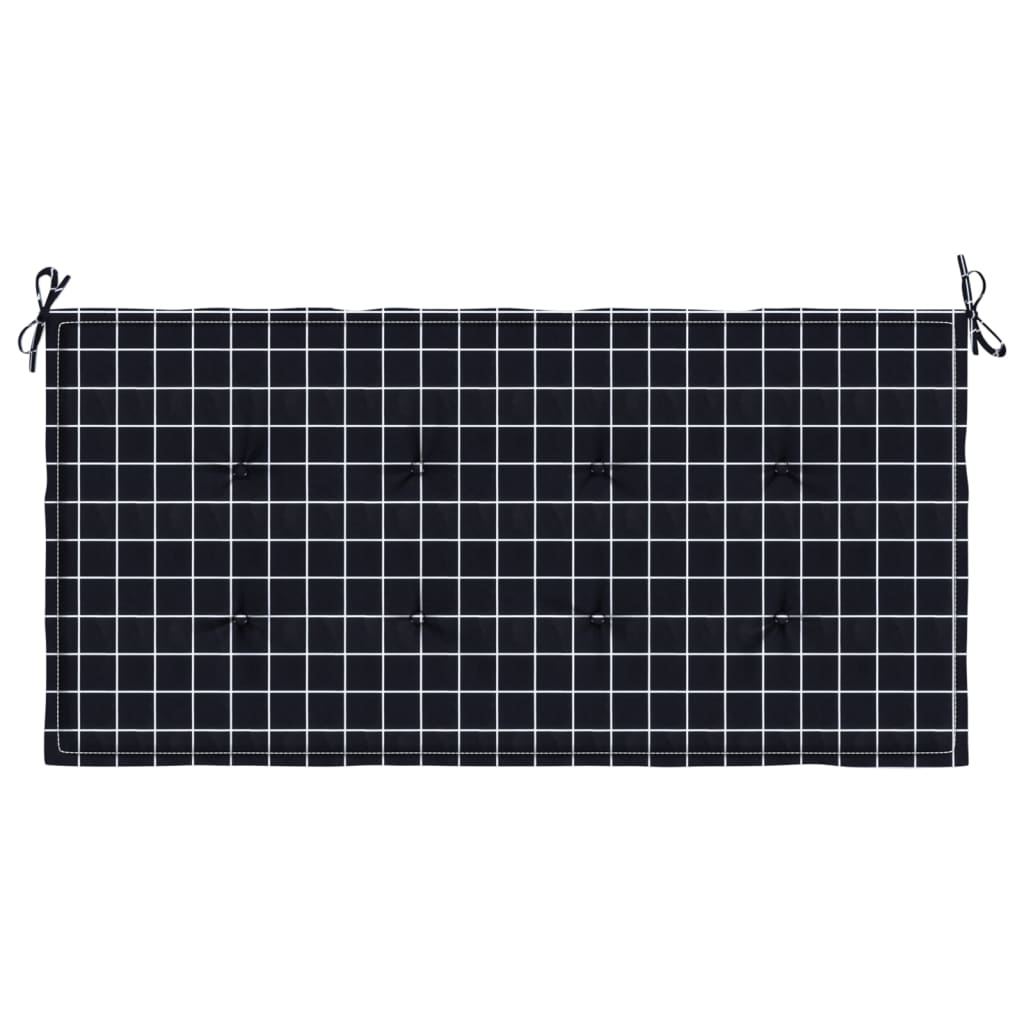 Tuinbankkussen ruitpatroon 120x50x3 cm oxford stof zwart 120 x 50 x 3 cm Zwart en wit