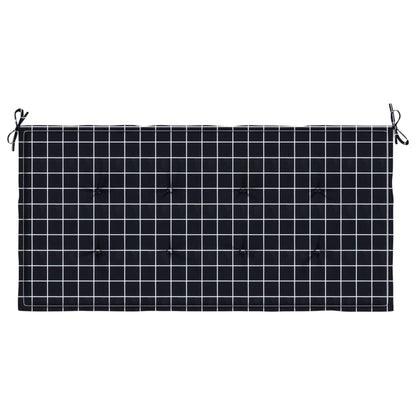 Tuinbankkussen ruitpatroon 120x50x3 cm oxford stof zwart 120 x 50 x 3 cm Zwart en wit