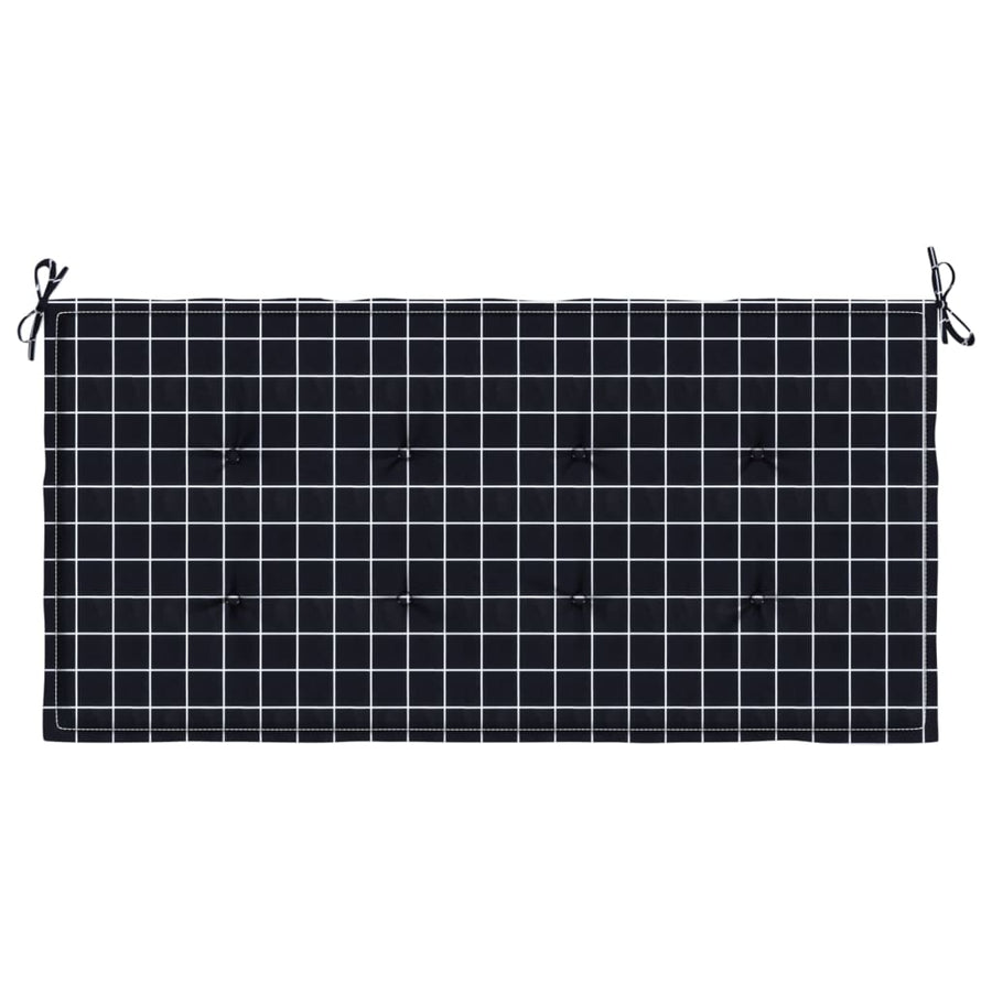 Tuinbankkussen ruitpatroon 120x50x3 cm oxford stof zwart 120 x 50 x 3 cm Zwart en wit