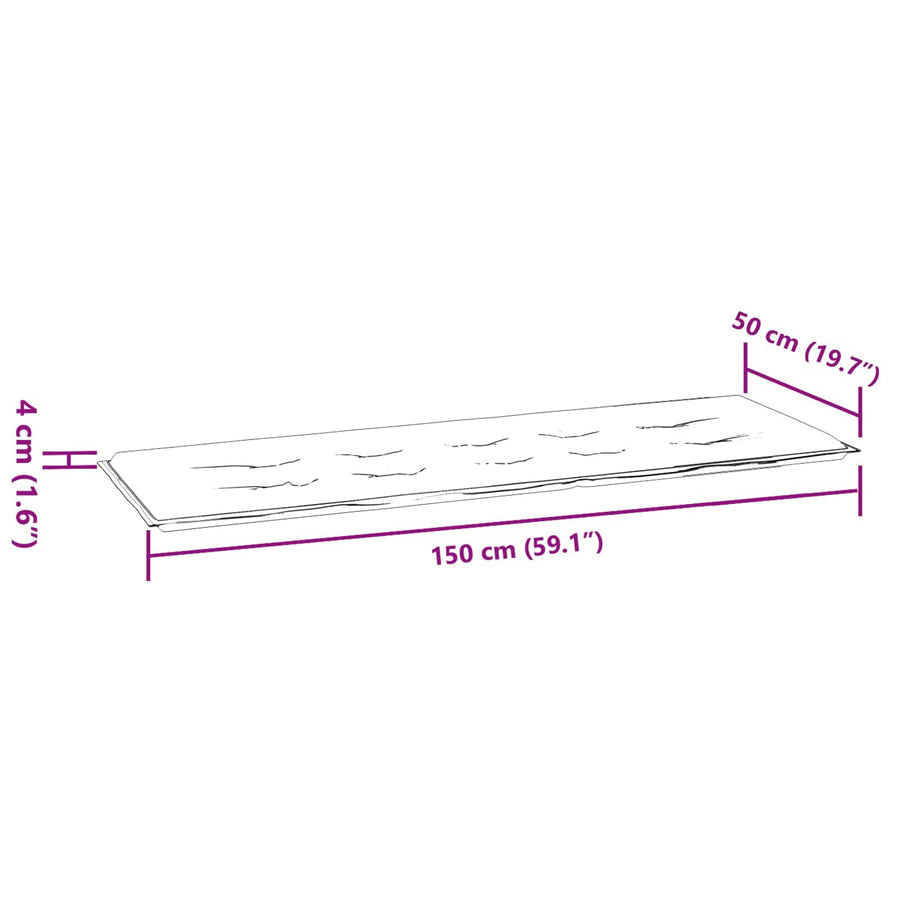 Bankkussen Blad Bladpatroon 150 x 50 x 3 cm Oxford Stof