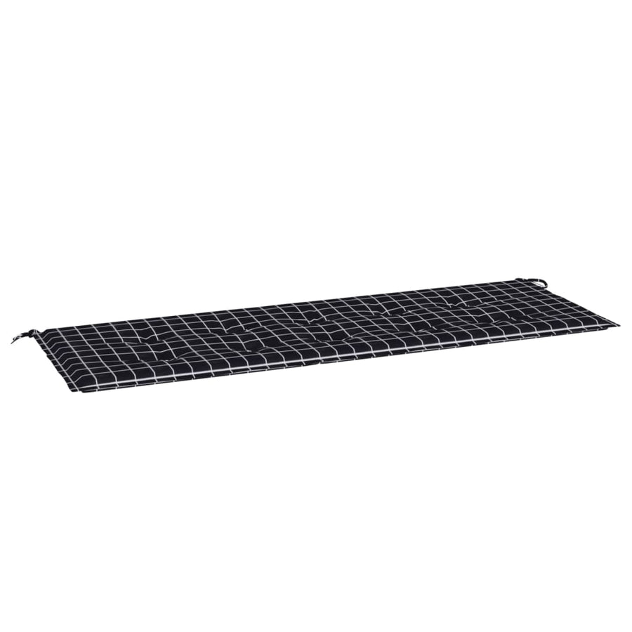 Tuinbankkussen ruitpatroon 150x50x3 cm oxford stof zwart 150 x 50 x 3 cm Zwart en wit
