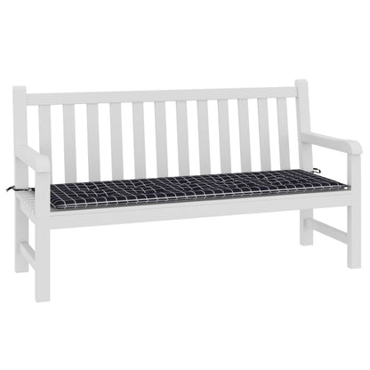 Tuinbankkussen ruitpatroon 150x50x3 cm oxford stof zwart 150 x 50 x 3 cm Zwart en wit