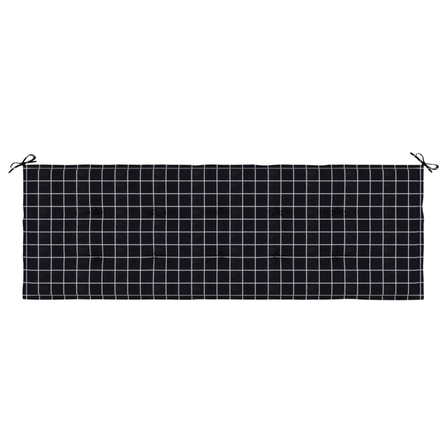 Tuinbankkussen ruitpatroon 150x50x3 cm oxford stof zwart 150 x 50 x 3 cm Zwart en wit