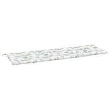 Tuinbankkussen Oxford Stof Bladpatroon Wit En Groen 150 x 50 x 3 cm