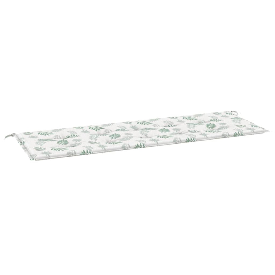 Tuinbankkussen Oxford Stof Bladpatroon Wit En Groen 150 x 50 x 3 cm