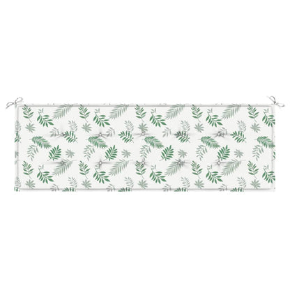 Tuinbankkussen Oxford Stof Bladpatroon Wit En Groen 150 x 50 x 3 cm