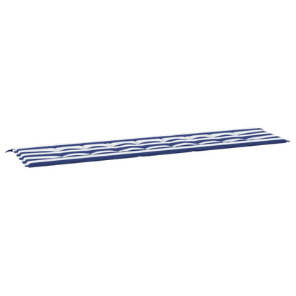 Tuinbankkussen gestreept 200x50x3 cm stof wit en blauw 200 x 50 x 3 cm Blauw en wit