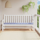 Tuinbankkussen gestreept 200x50x3 cm stof wit en blauw 200 x 50 x 3 cm Blauw en wit