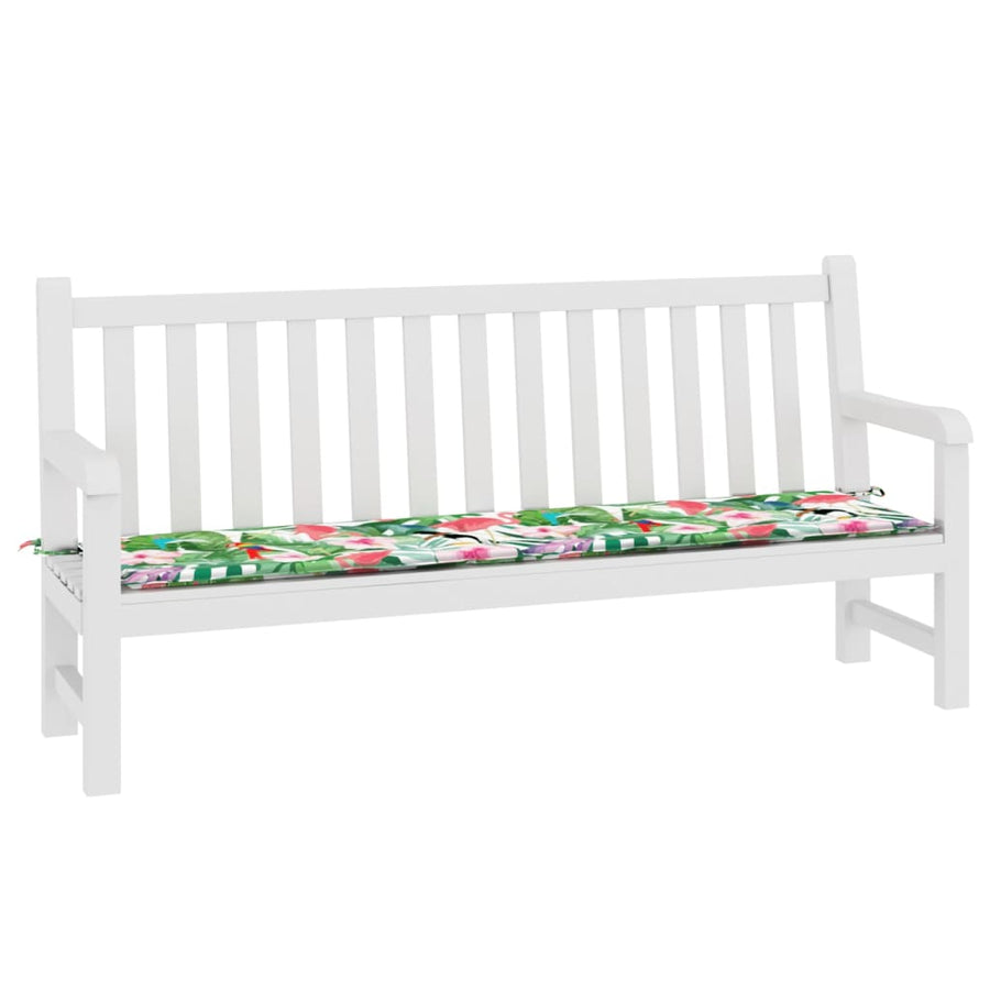 Tuinbankkussen 200x50x3 cm stof meerkleurig 200 x 50 x 3 cm Groen en roze