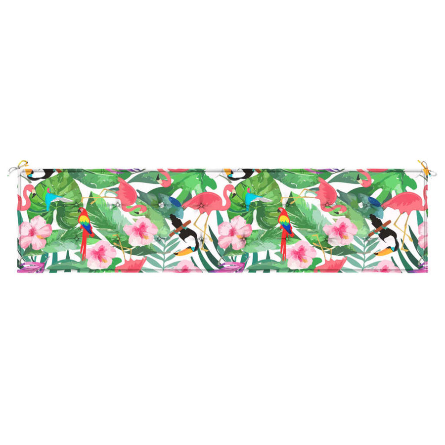 Tuinbankkussen 200x50x3 cm stof meerkleurig 200 x 50 x 3 cm Groen en roze