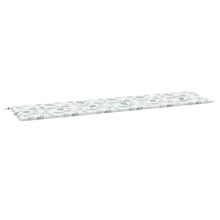 Tuinbankkussen Bladpatroon Stof 200 x 50 x 3 cm Wit en groen