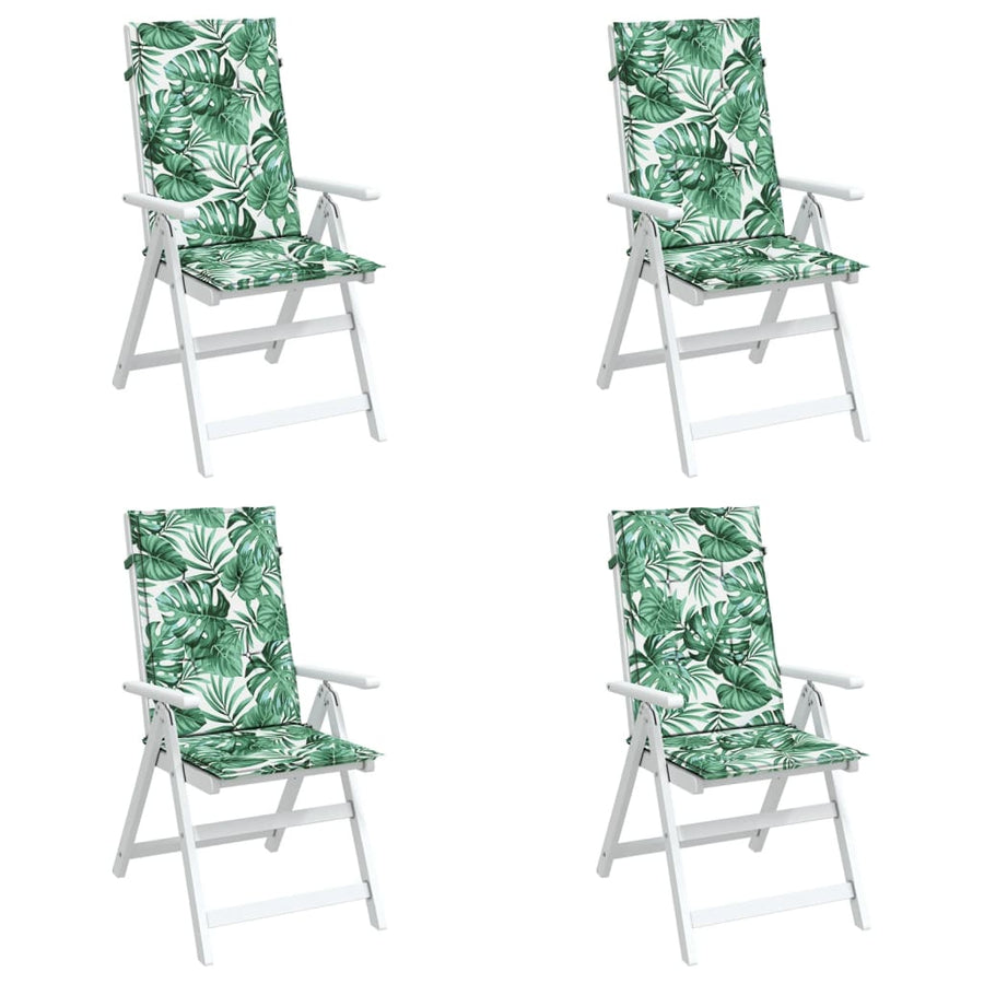 Stoelkussens Hoge Rug Stof 4 120 x 50 x 3 cm Bladpatroon