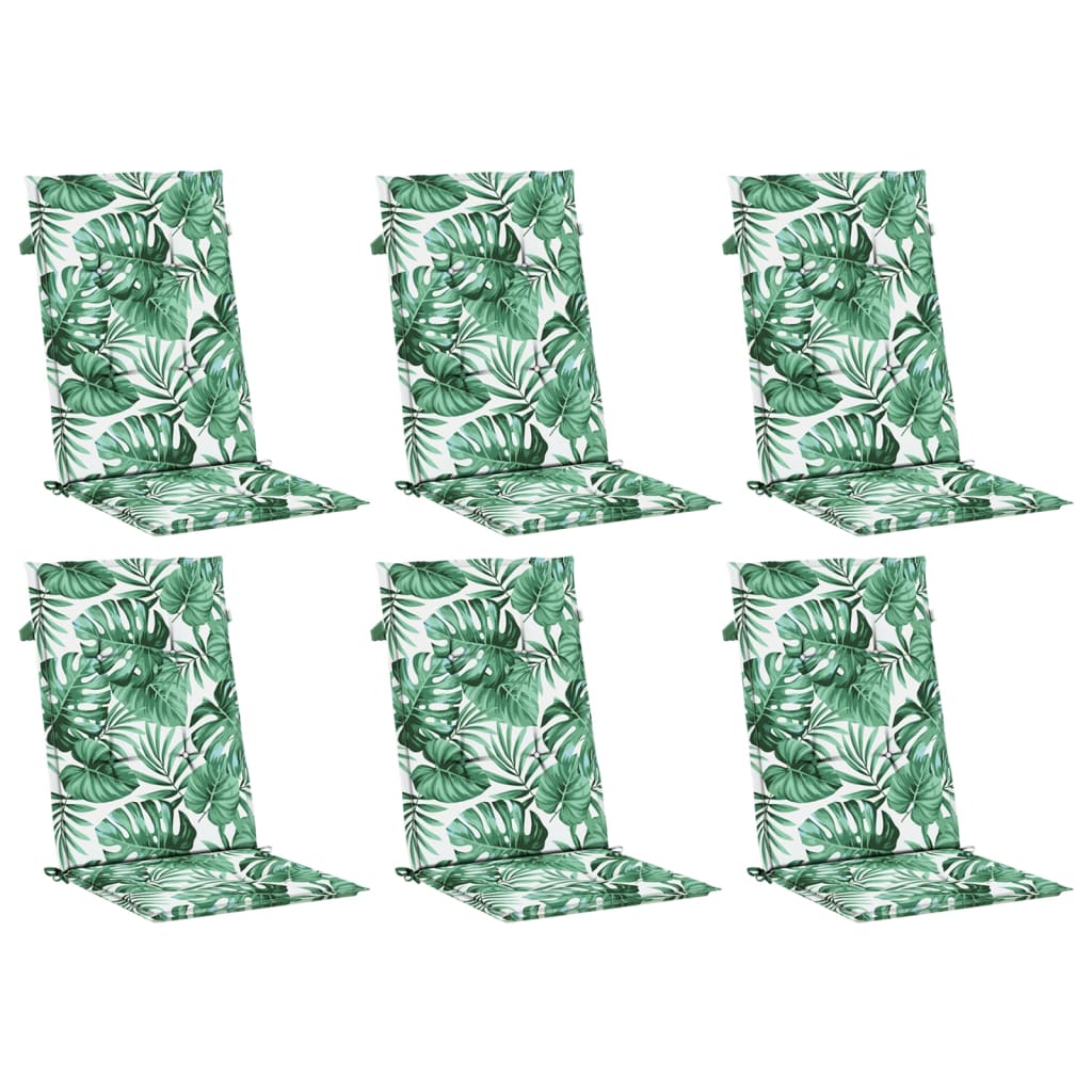 Stoelkussens Hoge Rug Stof 6 120 x 50 x 3 cm Bladpatroon