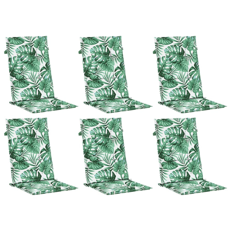 Stoelkussens Hoge Rug Stof 6 120 x 50 x 3 cm Bladpatroon