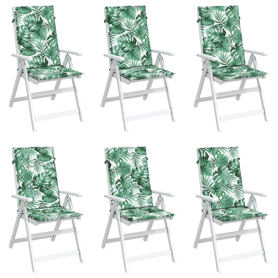 Stoelkussens Hoge Rug Stof 6 120 x 50 x 3 cm Bladpatroon