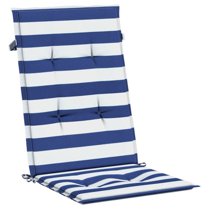 Stoelkussens Hoge Rug Gestreepte Stof En 2 120 x 50 x 3 cm Blauw en wit
