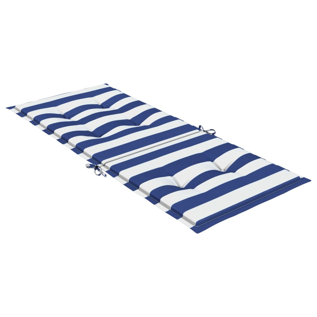 Stoelkussens Hoge Rug Gestreepte Stof En 2 120 x 50 x 3 cm Blauw en wit