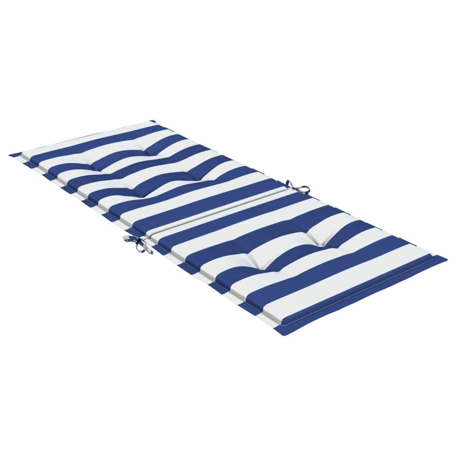 Stoelkussens Hoge Rug Gestreepte Stof En 2 120 x 50 x 3 cm Blauw en wit