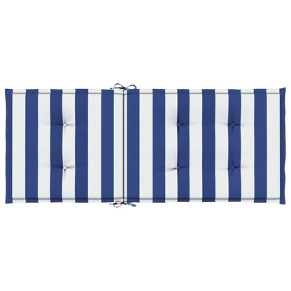 Stoelkussens Hoge Rug Gestreepte Stof En 2 120 x 50 x 3 cm Blauw en wit