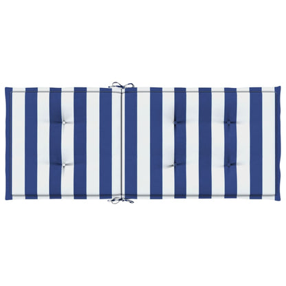 Stoelkussens Hoge Rug Stof Gestreept En 4 120 x 50 x 3 cm Blauw en wit