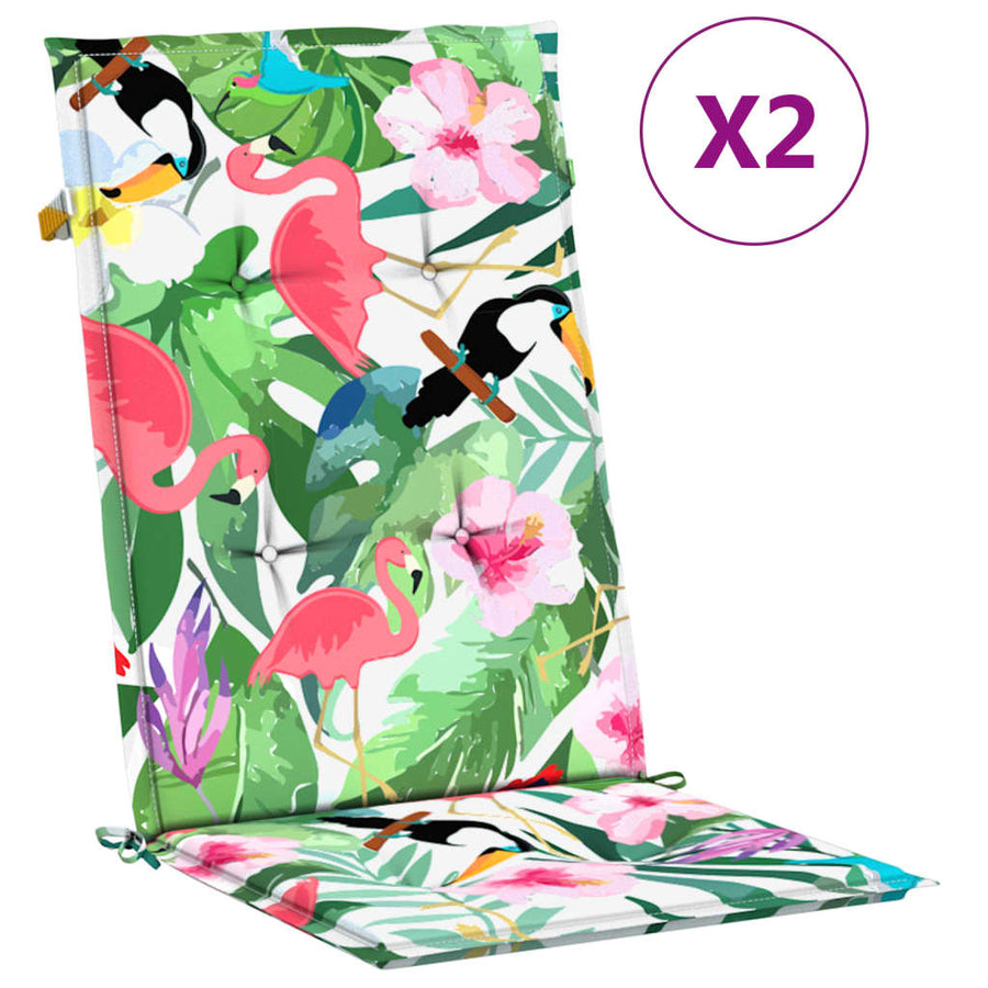 Tuinstoelkussens Stof Meerkleurig 2 120 x 50 x 3 cm Groen en roze