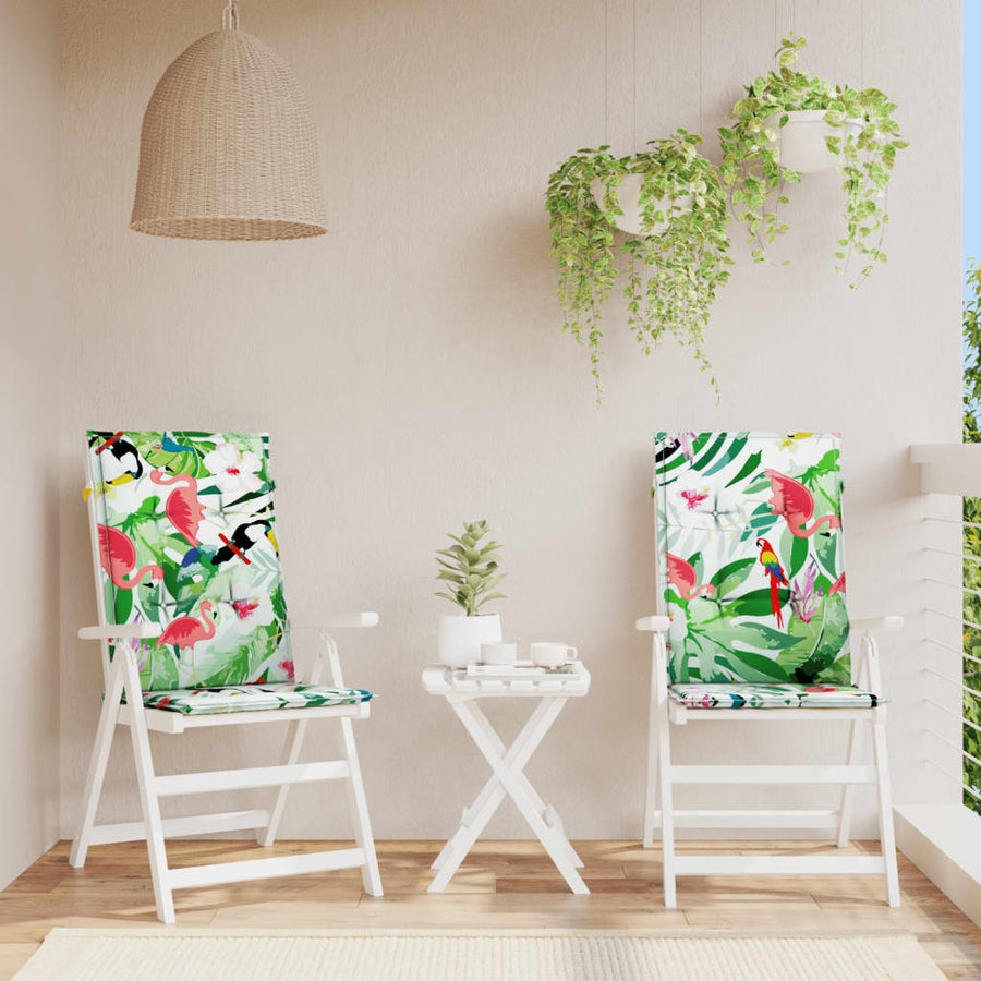 Tuinstoelkussens Stof Meerkleurig 2 120 x 50 x 3 cm Groen en roze