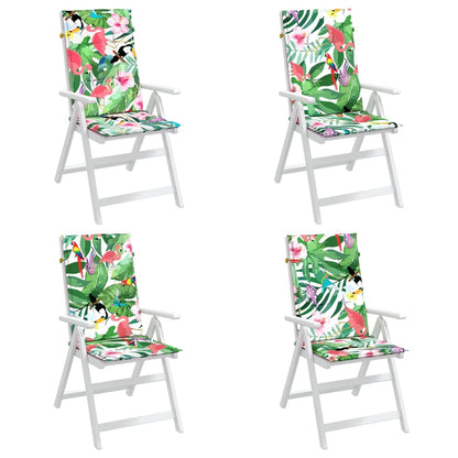 Stoelkussens Hoge Rug Stof Meerkleurig 4 120 x 50 x 3 cm Groen en roze