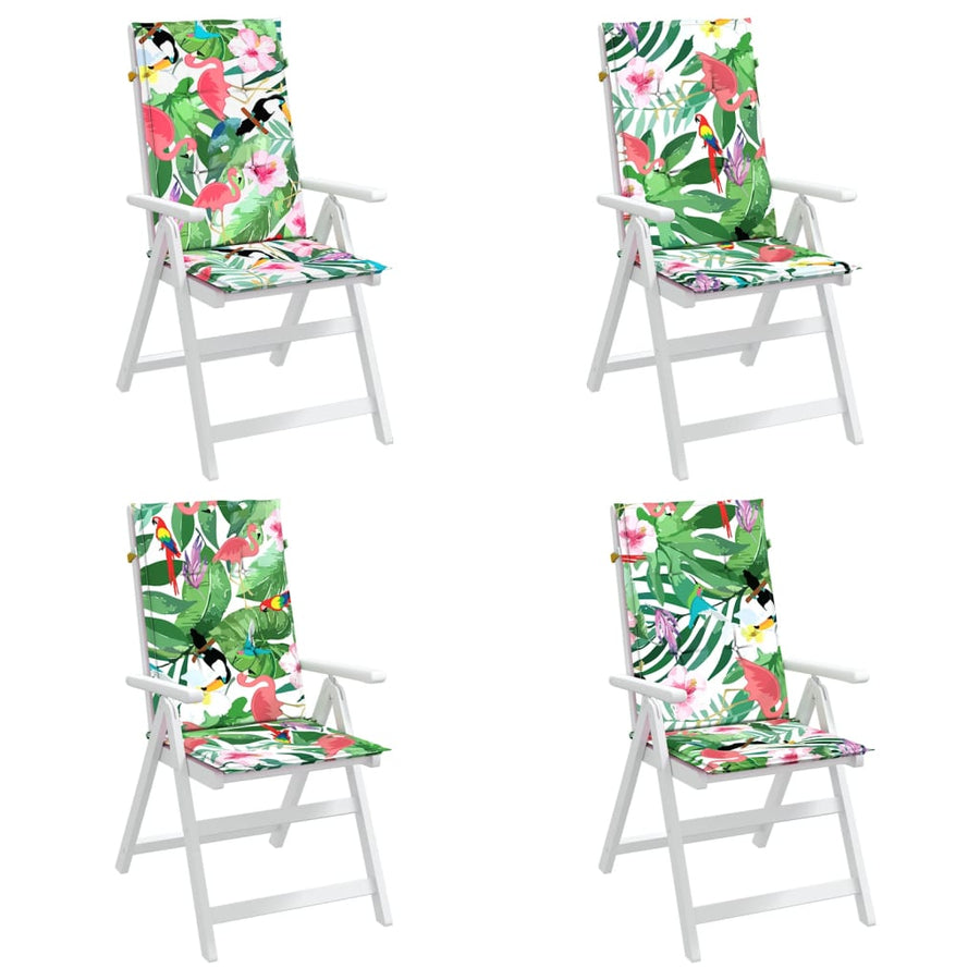 Stoelkussens Hoge Rug Stof Meerkleurig 4 120 x 50 x 3 cm Groen en roze