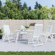 Stoelkussens hoge rug 4 stuks bladpatroon wit groen