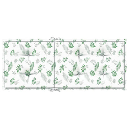 Stoelkussens Hoge Rug Bladpatroon Stof Wit En Groen 6