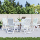 Stoelkussens hoge rug 6 stuks wit groen bladpatroon