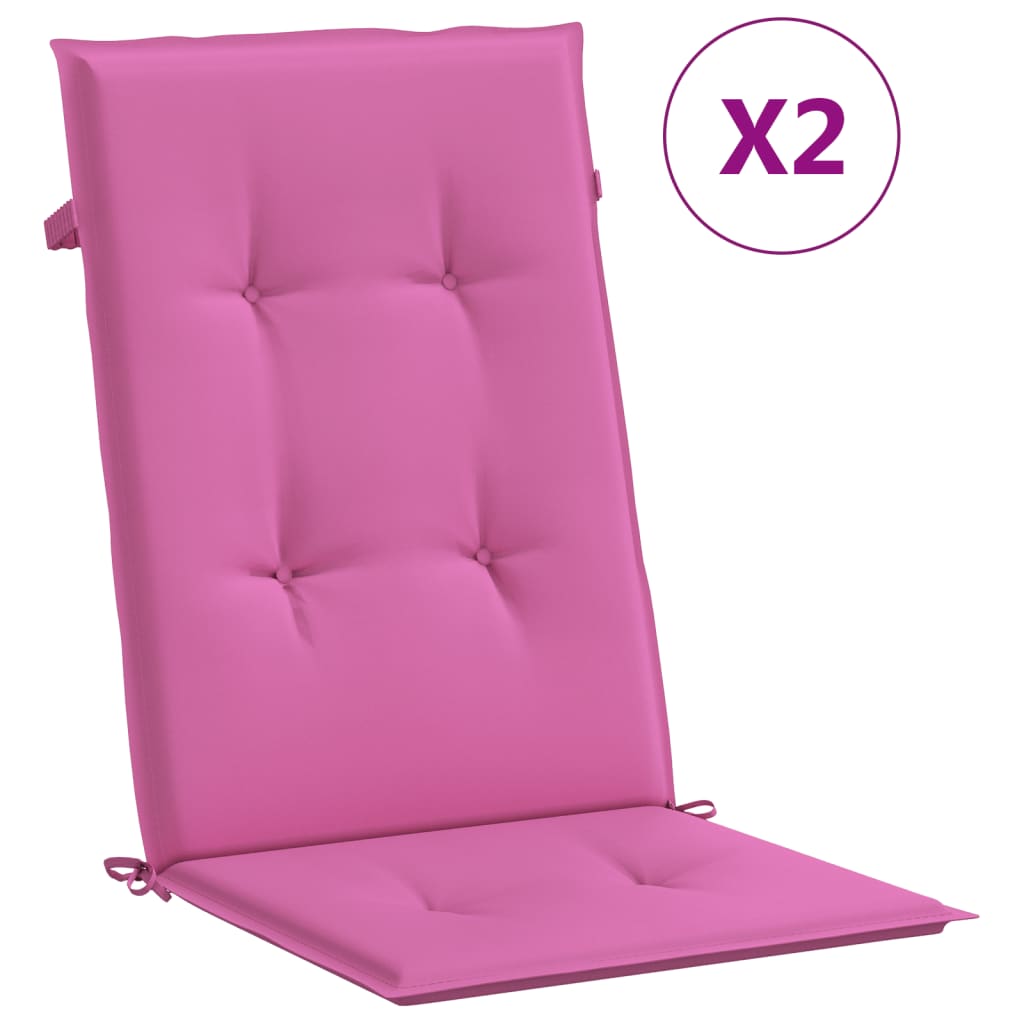 Tuinstoelkussens Hoge Rugleuning Stof 2 120 x 50 x 3 cm Roze