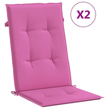 Tuinstoelkussens Hoge Rugleuning Stof 2 120 x 50 x 3 cm Roze