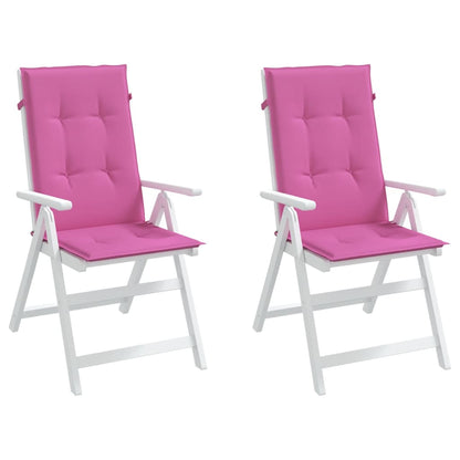 Tuinstoelkussens Hoge Rugleuning Stof 2 120 x 50 x 3 cm Roze