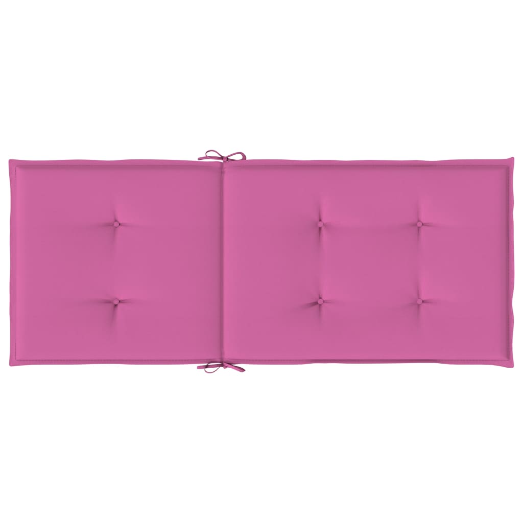 Tuinstoelkussens Hoge Rugleuning Stof 2 120 x 50 x 3 cm Roze