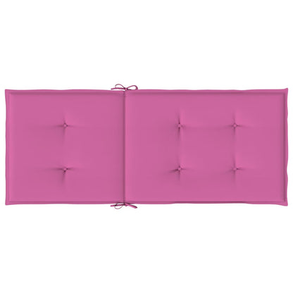 Tuinstoelkussens Hoge Rugleuning Stof 2 120 x 50 x 3 cm Roze
