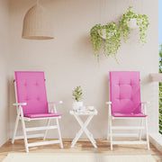 Tuinstoelkussens hoge rug 2 st 120x50x3 cm roze