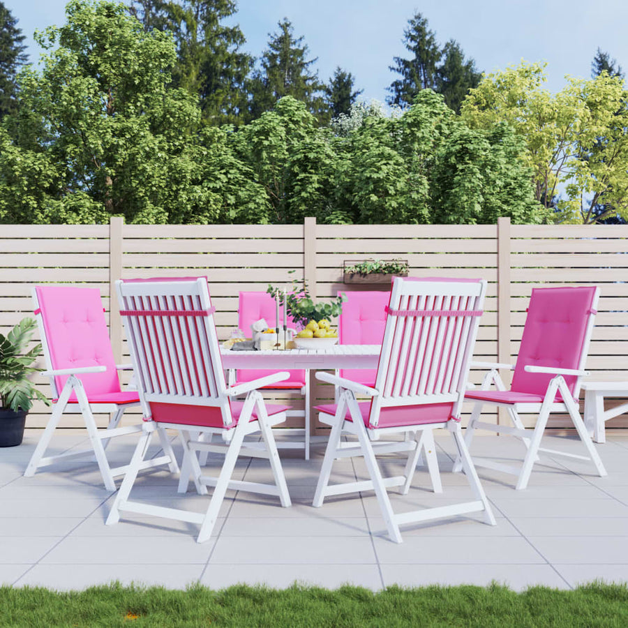 Stoelkussens Hoge Rug Stof 6 120 x 50 x 3 cm Roze