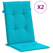 Stoelkussens Hoge Rug Stof 2 120 x 50 x 3 cm Turquoise