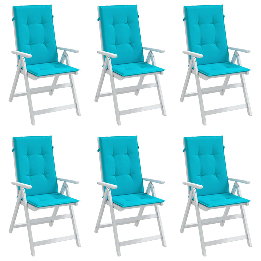 Stoelkussens Hoge Rugleuning Stof 6 120 x 50 x 3 cm Turquoise