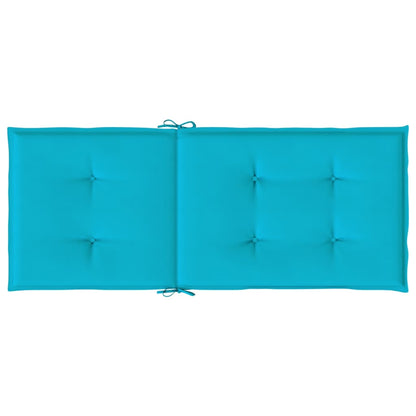 Stoelkussens Hoge Rugleuning Stof 6 120 x 50 x 3 cm Turquoise