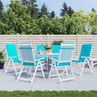 Stoelkussens hoge rugleuning 6 stuks turquoise 120x50x3 cm